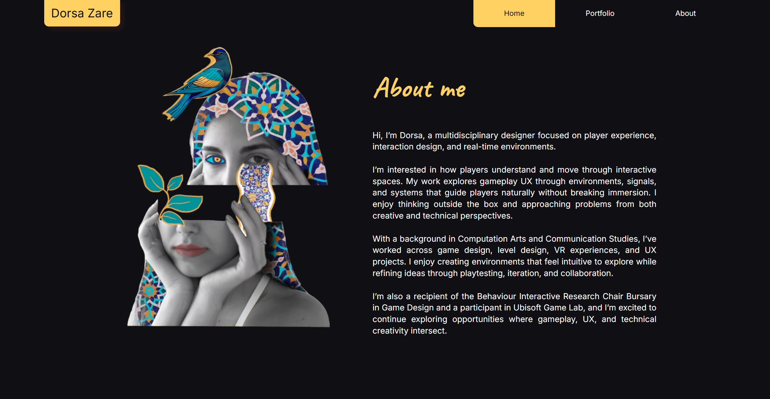 Second mockup view of the portfolio website.